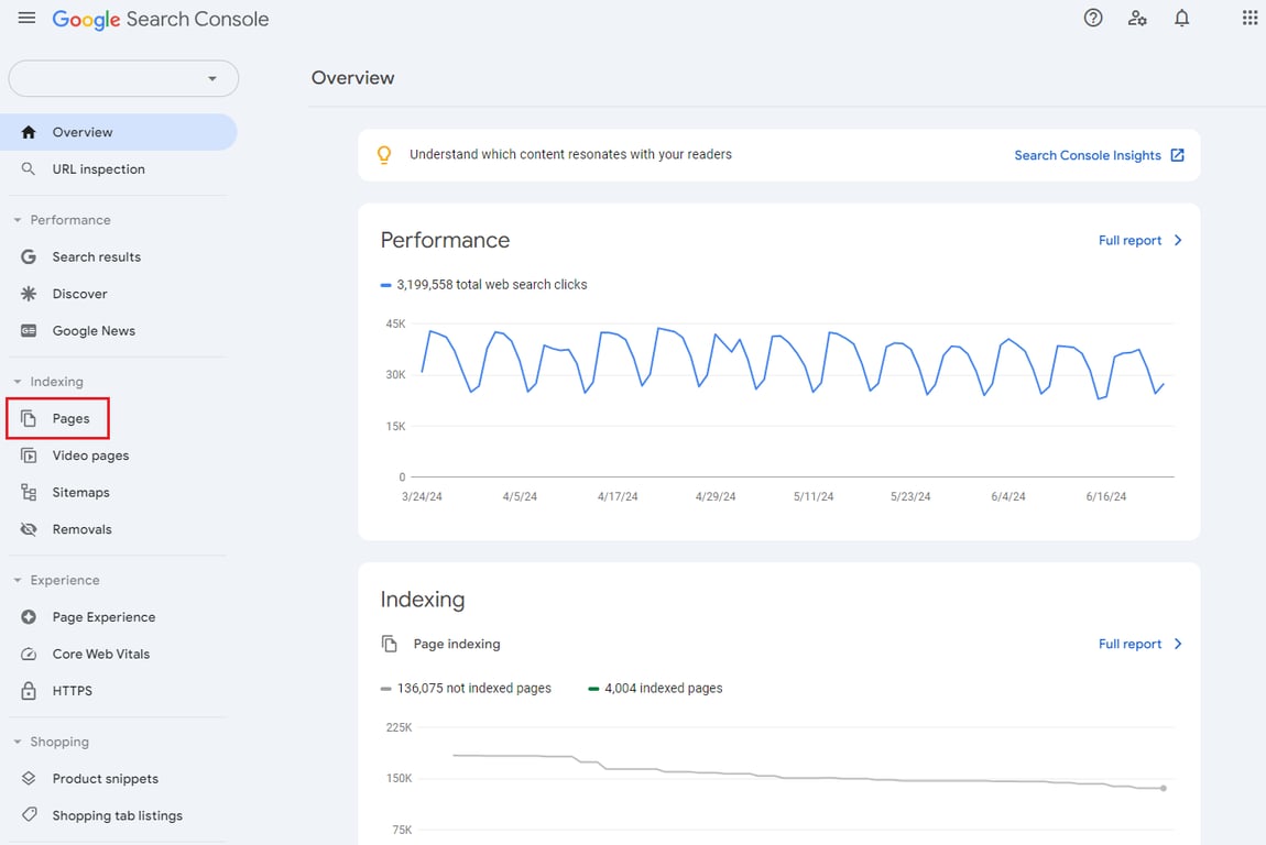 auditoria de site com o google search console