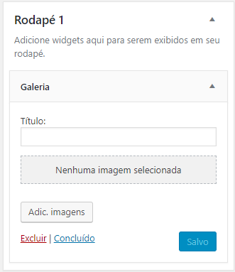 adicionar widget no rodap&eacute;
