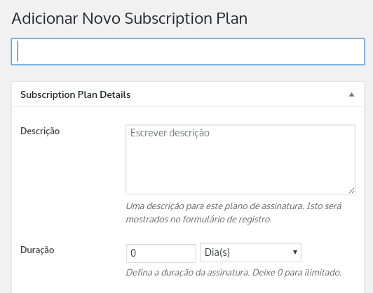 adicionar novo plano de assinatura no wordpress
