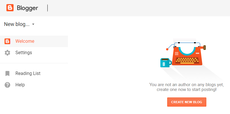 criar novo blog no blogger