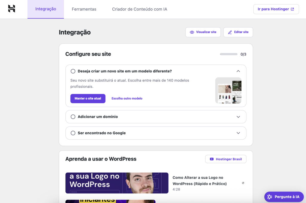 plugin da hostinger para wordpress