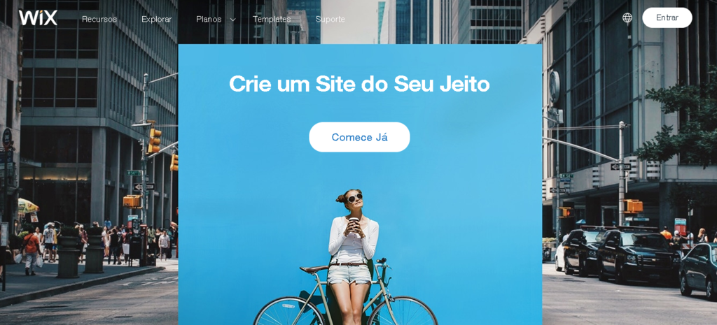 Como escolher um criador de sites: P&aacute;gina inicial do Wix
