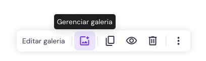 bot&atilde;o gerenciar galeria no criador de sites da hostinger