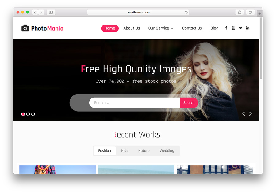 tema para portf&oacute;lio Photomania 