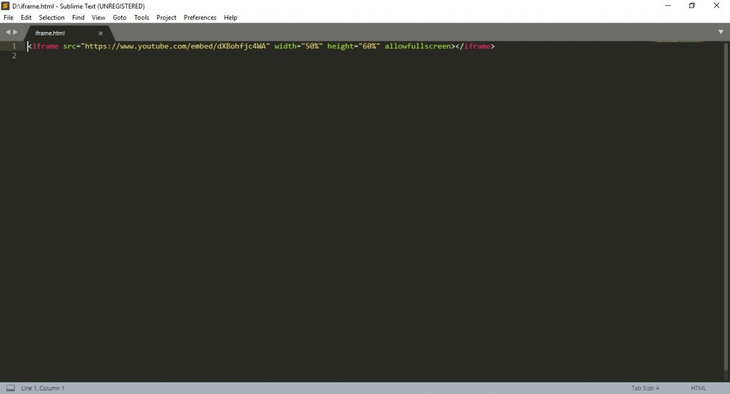 Editor HTML Sublime
