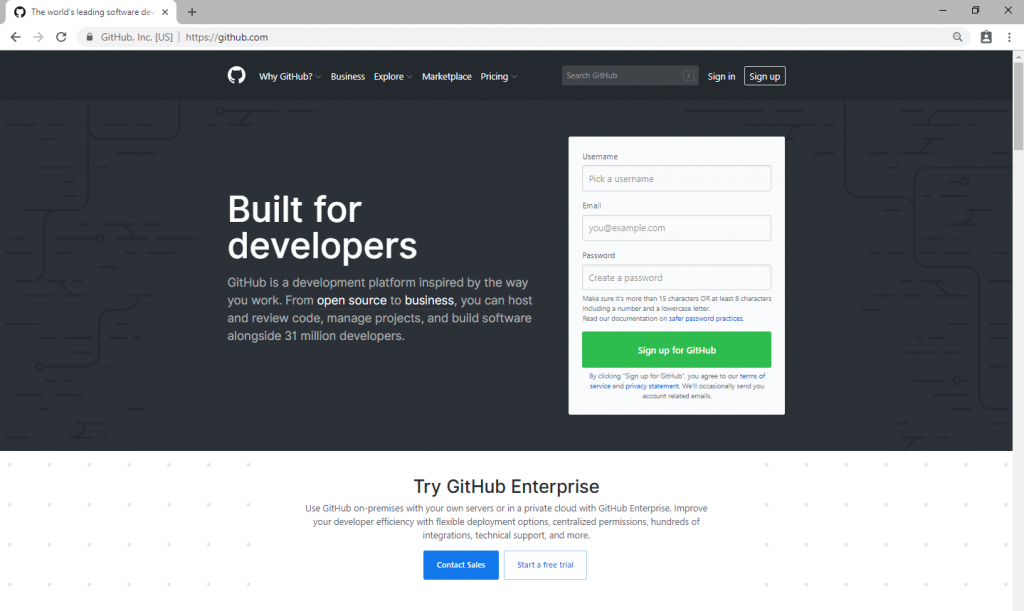 P&aacute;gina inicial do GitHub o que &eacute;