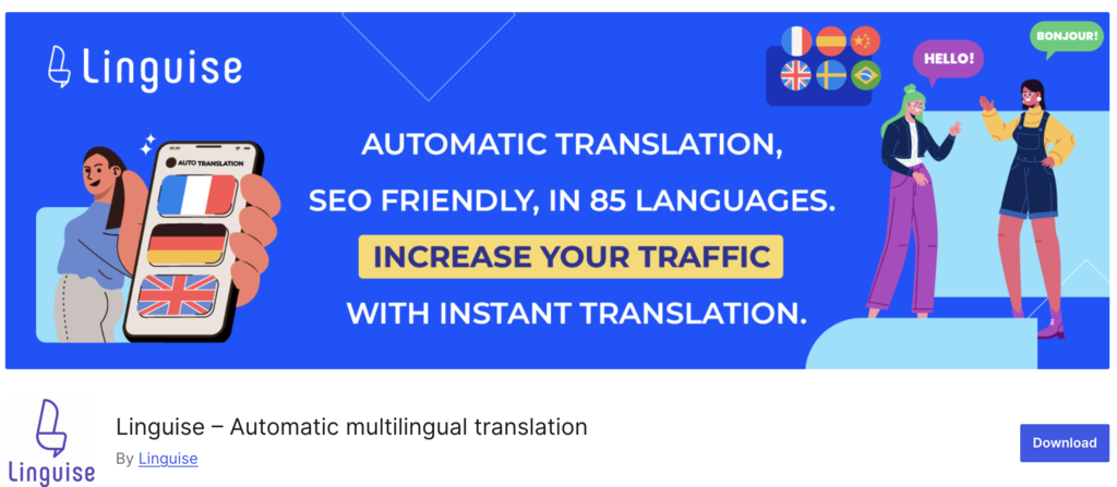p&aacute;gina do plugin linguise
