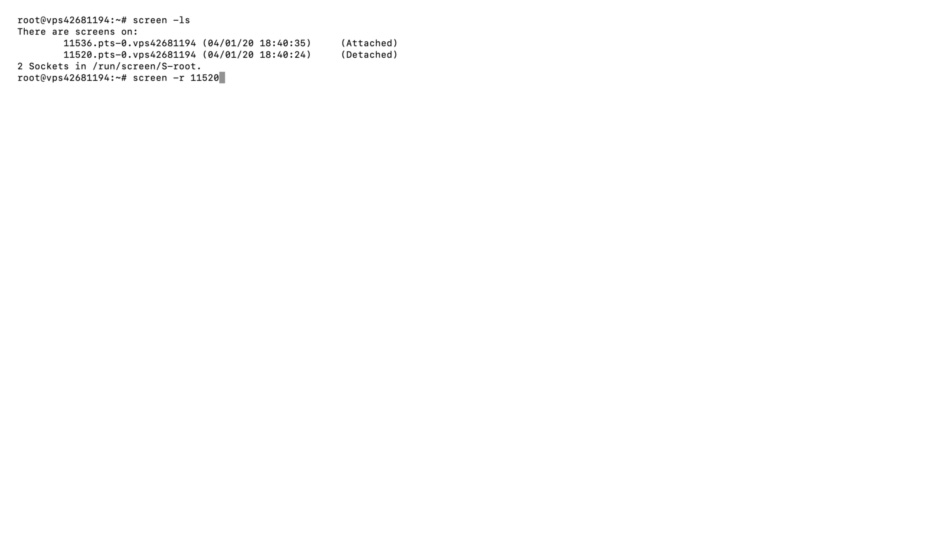 reabertura de sess&atilde;o usando o htop
