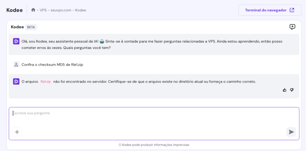 checando checksum md5 de arquivos com o kodee