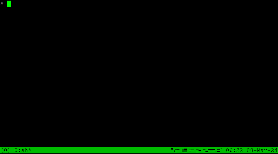 abrindo nova sess&atilde;o do tmux