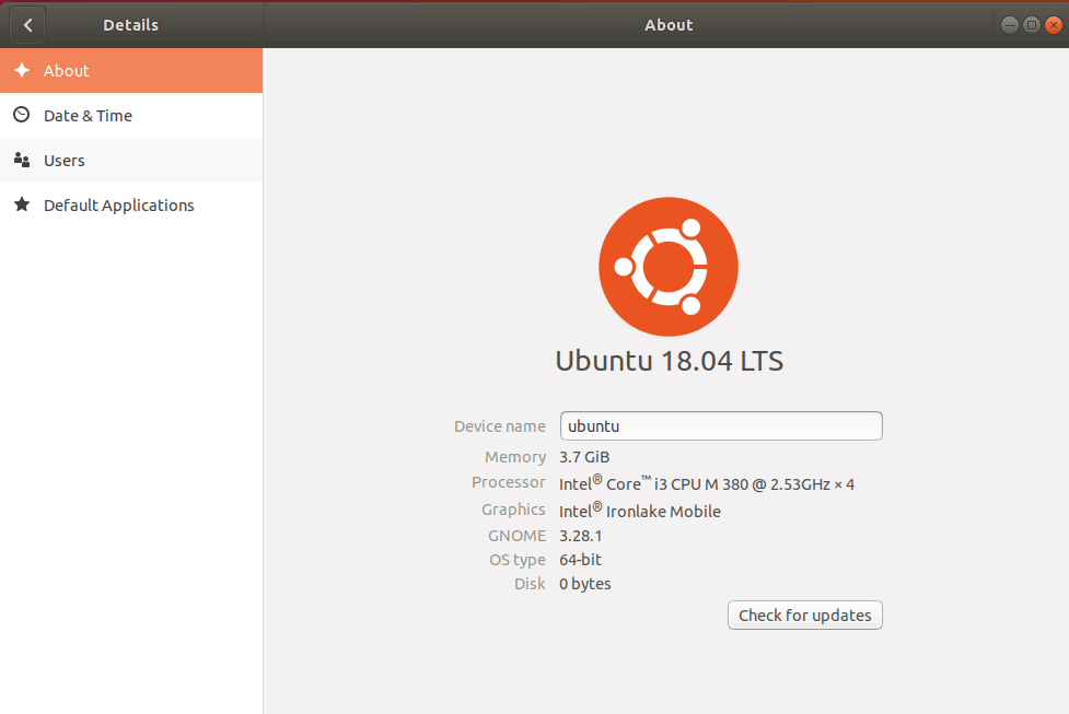 vers&atilde;o do ubuntu