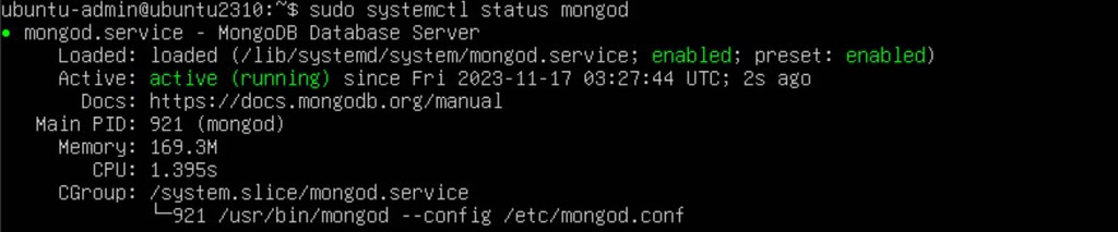 status de servi&ccedil;o do mongodb no terminal