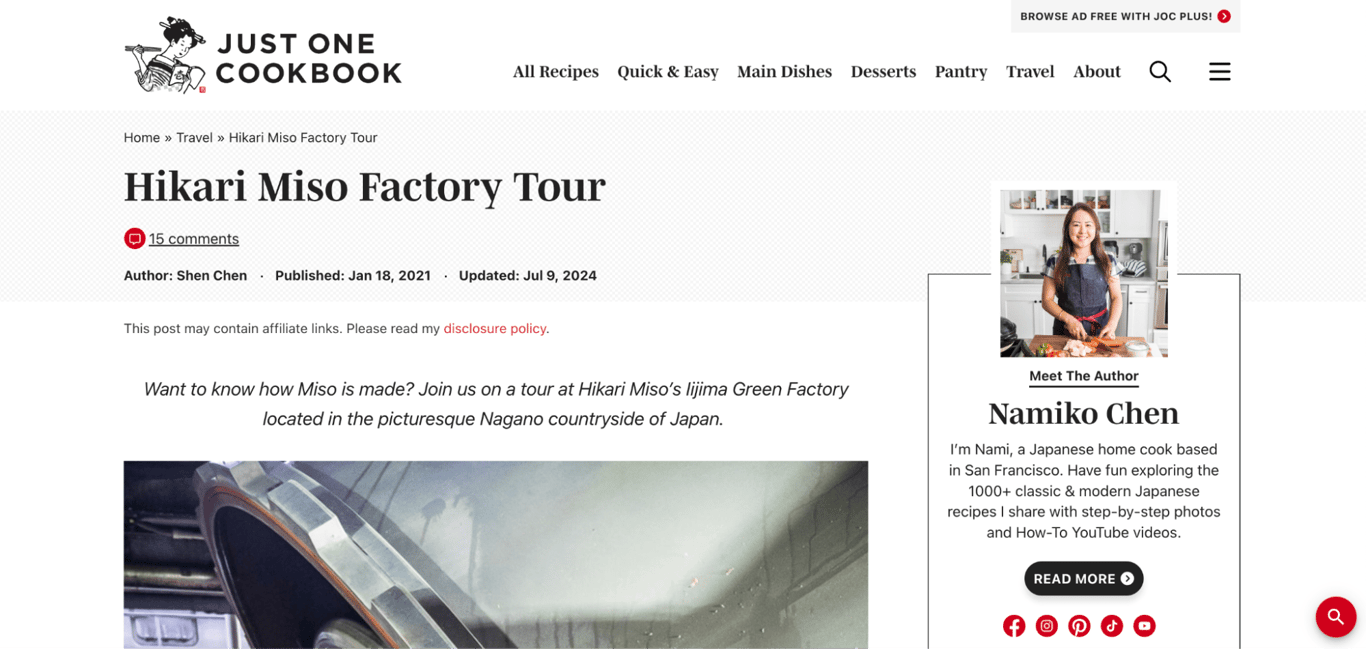 exemplo de parceria de marca em artigo de blog