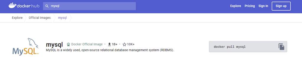 obtendo imagem docker com mysql no docker hub