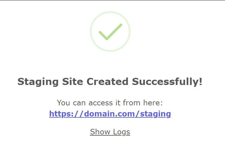 sucesso ao criar ambiente de testes no plugin wp staging