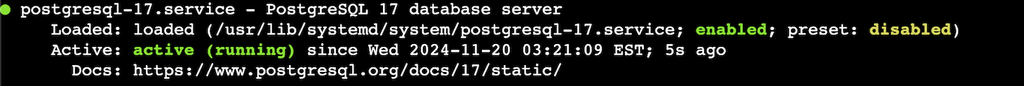 status de servi&ccedil;o do PostgreSQL no systemctl