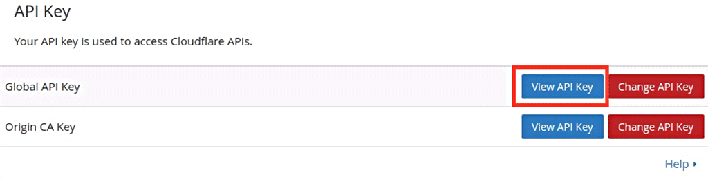 configurando chave de api no cloudflare