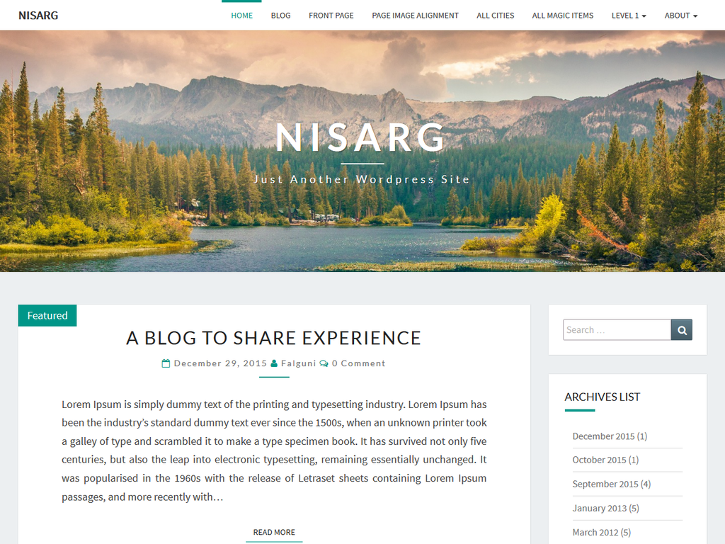 tema nisarg para wordpress