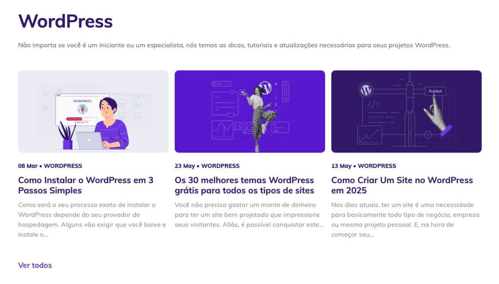 tutoriais do wordpress da hostinger