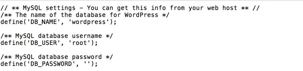 arquivo wp-config-sample