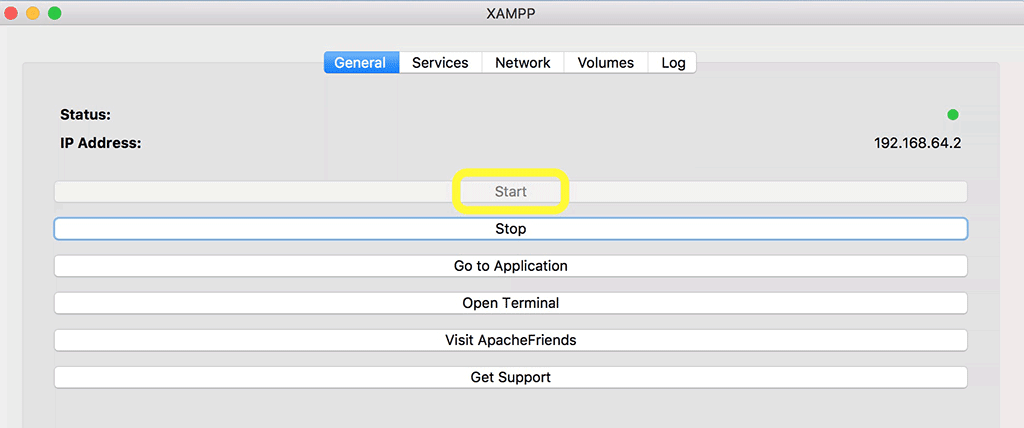 rodando o xampp no Mac