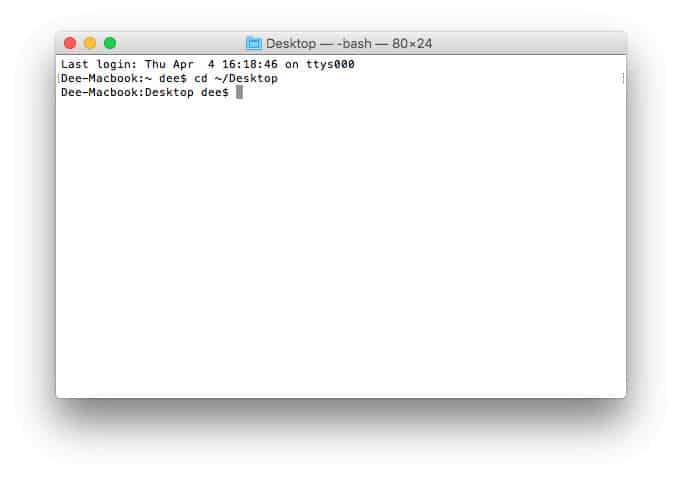 mudar de diretório no terminal usando CLI