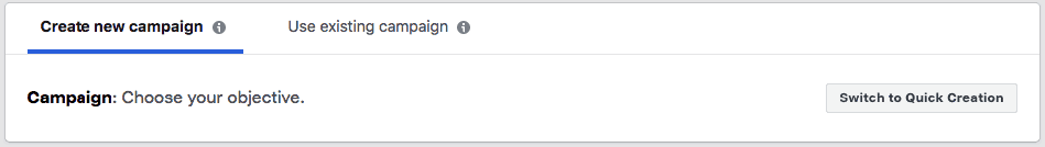 bot&atilde;o de criar nova campanha no facebook