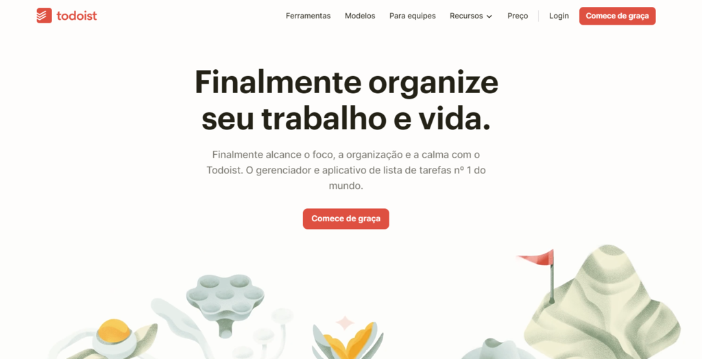 captura de tela do site do todoist