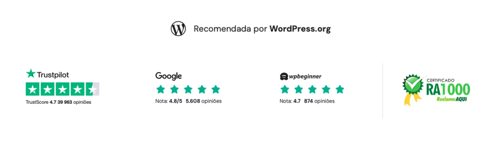 exemplos de prova social no site da hostinger