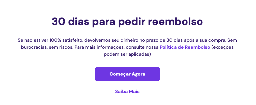 an&uacute;ncio sobre pol&iacute;ticas de reembolso da hostinger