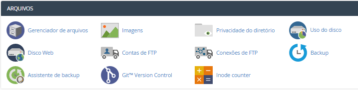 se&ccedil;&atilde;o de arquivos do cpanel