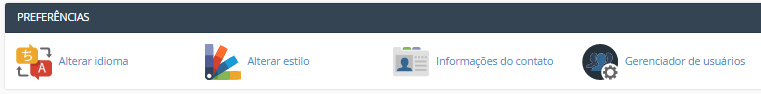 se&ccedil;&atilde;o Prefer&ecirc;ncias no cpanel