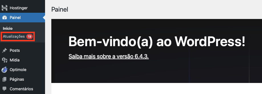 bot&atilde;o de atualiza&ccedil;&otilde;es no wordpress