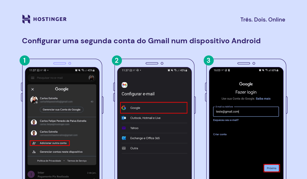 infogr&aacute;fico de como configurar email no android parte 2
