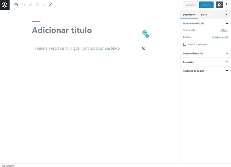Adicionar páginas no WordPress