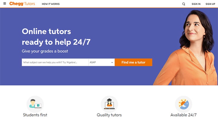 site oficial do cheggtutors, uma das ideias de pequenos neg&oacute;cios