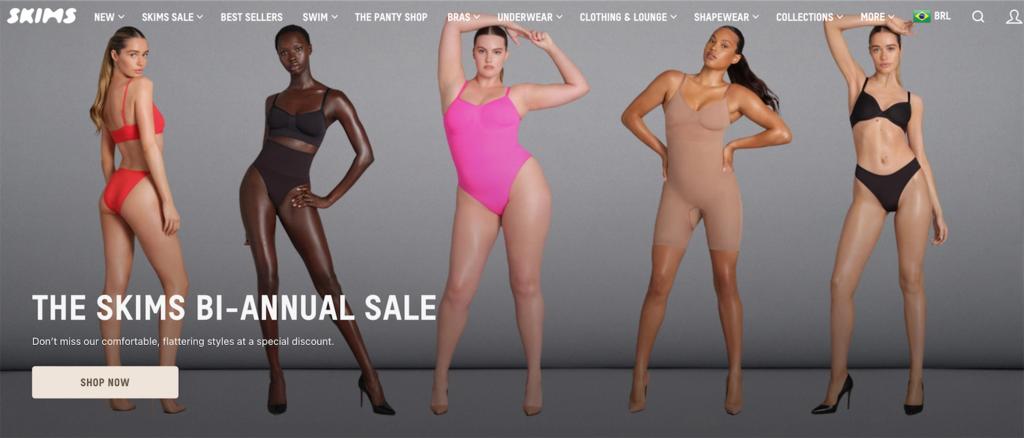 p&aacute;gina inicial da skims