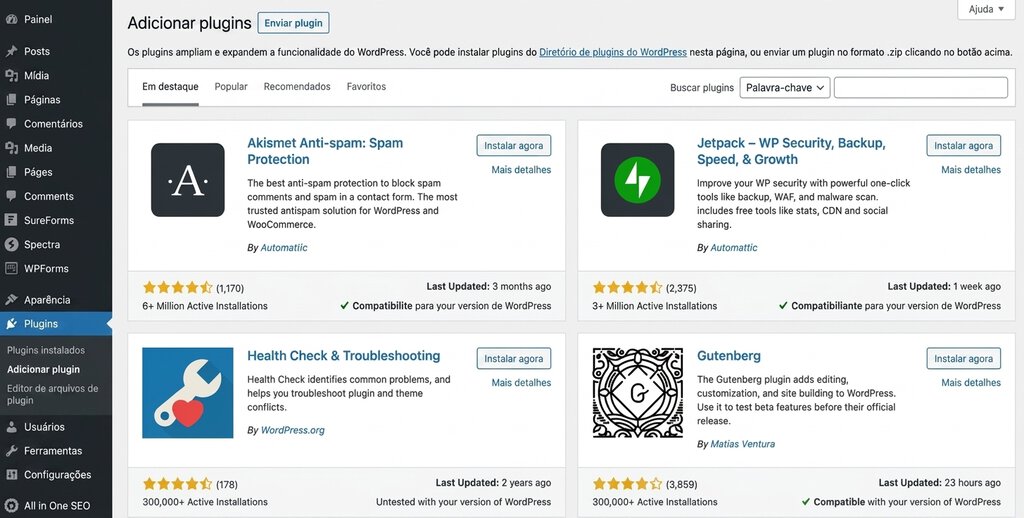 como instalar plugins do wordpress