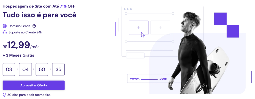 P&aacute;gina da Hostinger