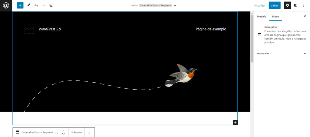 Editor de tema em blocos WordPress 5.9. Tema Twenty-Twenty Two