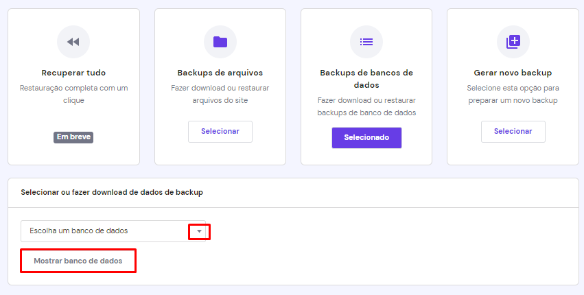 Criando backup do banco de dados do site pelo hPanel