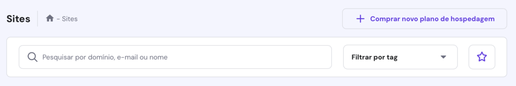 pesquisa de sites no hpanel