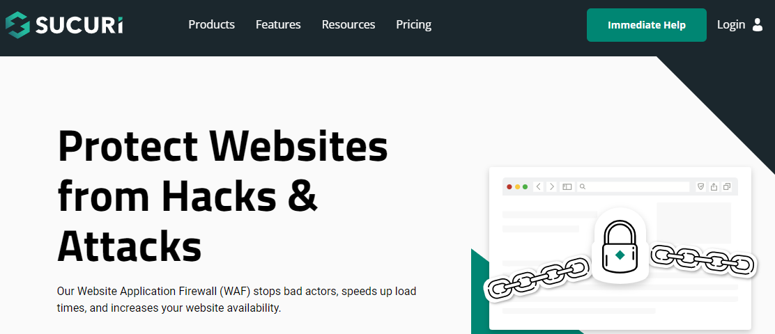 Página inicial do site do plugin Sucuri