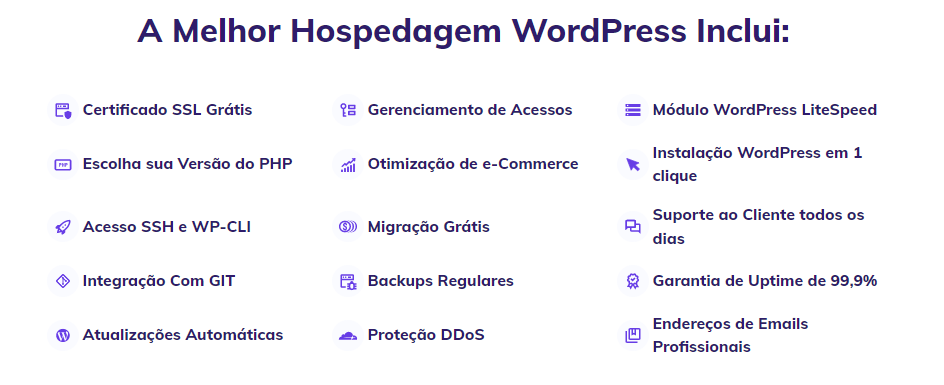 Recursos inclusos na hospedagem WordPress da Hostinger
