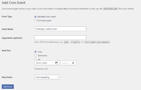 Adicionando novo Cron Event no WordPress