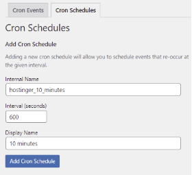 Configuração de agendamento cron job no WordPress