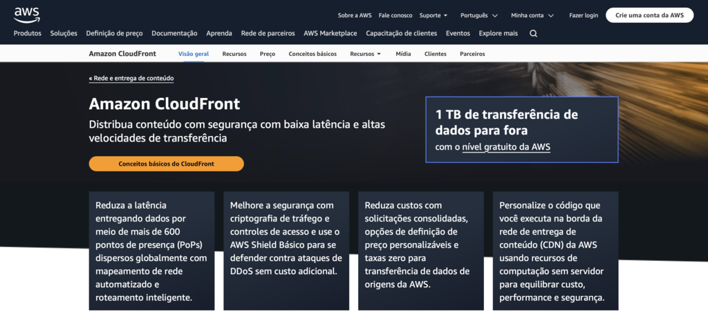 p&aacute;gina da wordpress cdn amazon cloudfront