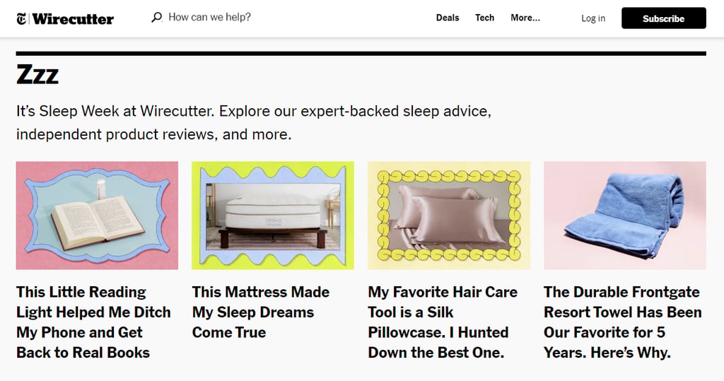 p&aacute;gina do wirecutter na internet