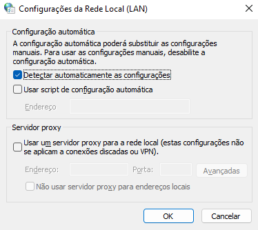 Alterando detalhes da LAN no Windows