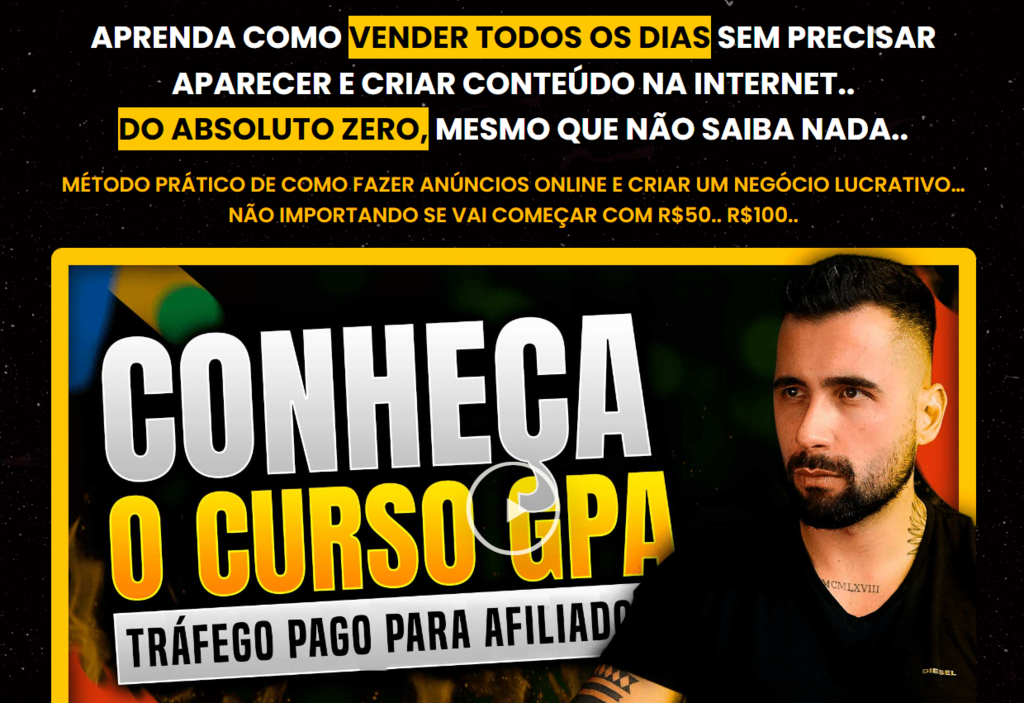 Captura de tela do site GPA Dom&iacute;nio Estrat&eacute;gico - curso para afiliados